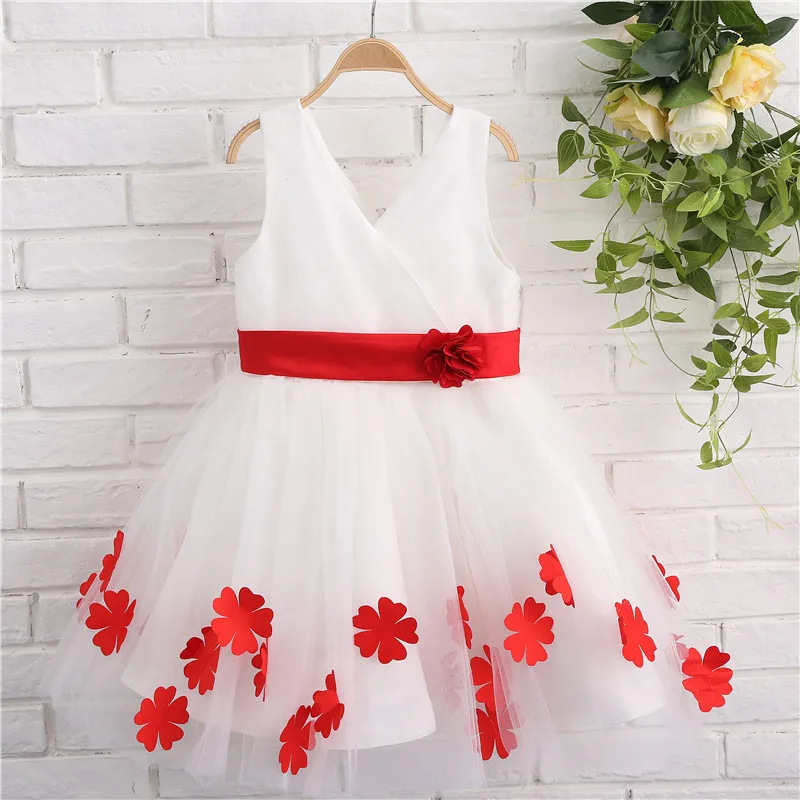 Lovely V-Neck Dressy Dresses For Girls Bow Flower Sashes White And Red Vintage Vommunion Dresses petites robes a fleurs 13812
Lovely V-Neck Dressy Dresses For Girls Bow Flower Sashes White And Red Vintage Vommunion Dresses petites robes a fleurs 13812