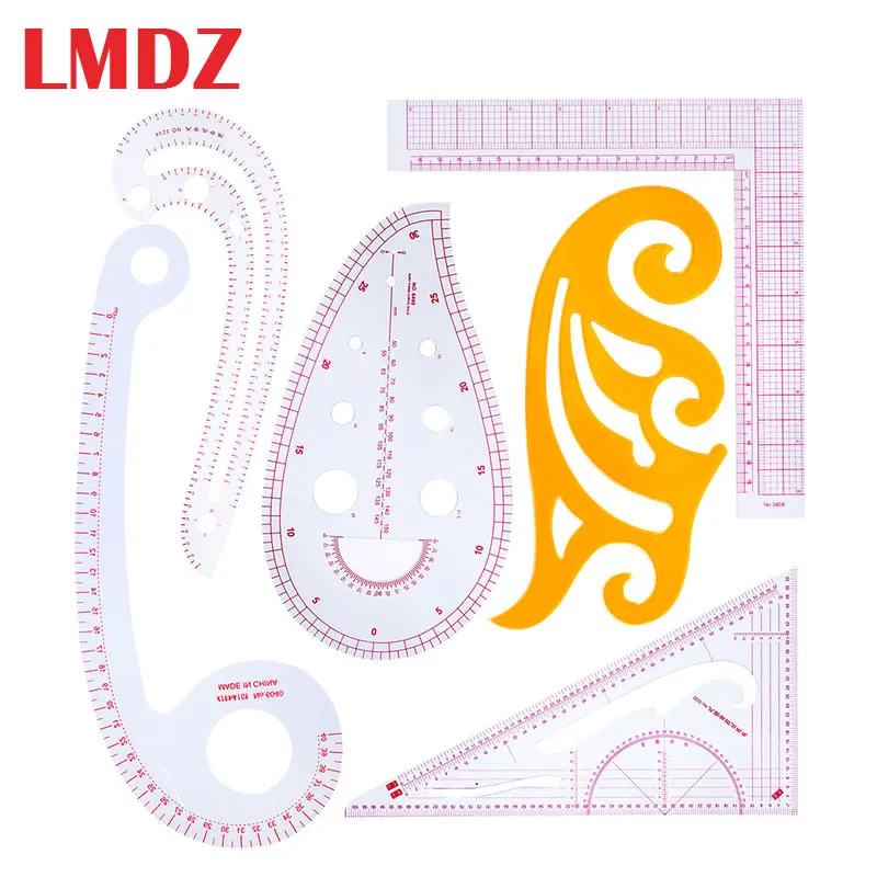 

LMDZ 6 стилей пластиковая французская кривая Метрическая швейная линейка Измерительный набор линейка портного набор сортировочная кривая Линейка Инструмент для изготовления одежды