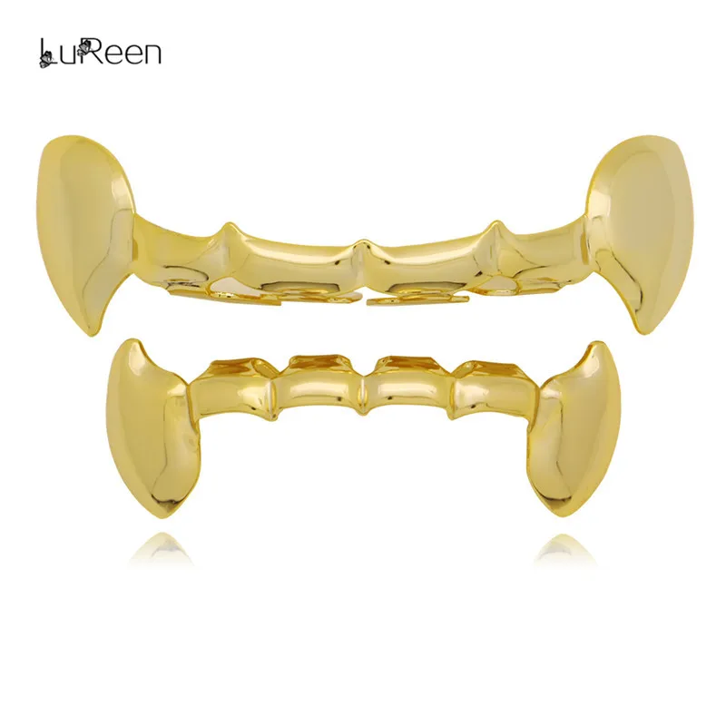 LuReen Half Vampire Fang Gold Teeth Grills Set Top Bottom Dental Grillz Tooth Caps For Women Men Cosplay Body Jewelry
LuReen Half Vampire Fang Gold Teeth Grills Set Top Bottom Dental Grillz Tooth Caps For Women Men Cosplay Body Jewelry
