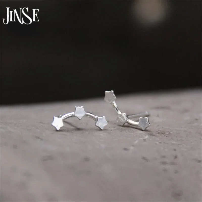 JINSE 925 Sterling Silver Three Stars Stud Earrings For Women Fashion Girl Prevent Allergy Sterling-Silver-Jewelry 12mm
JINSE 925 Sterling Silver Three Stars Stud Earrings For Women Fashion Girl Prevent Allergy Sterling-Silver-Jewelry 12mm