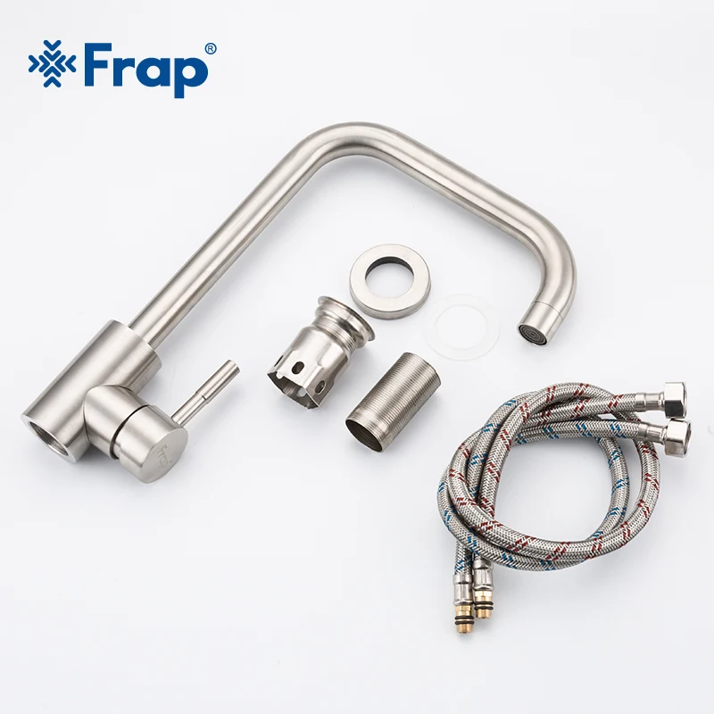 Frap Stainless Steel Kitchen Faucet Brushed Process Swivel Basin Faucet 360 Degree Rotation Hot & Cold Water Mixers Tap Y40107/8
Frap Stainless Steel Kitchen Faucet Brushed Process Swivel Basin Faucet 360 Degree Rotation Hot & Cold Water Mixers Tap Y40107/8