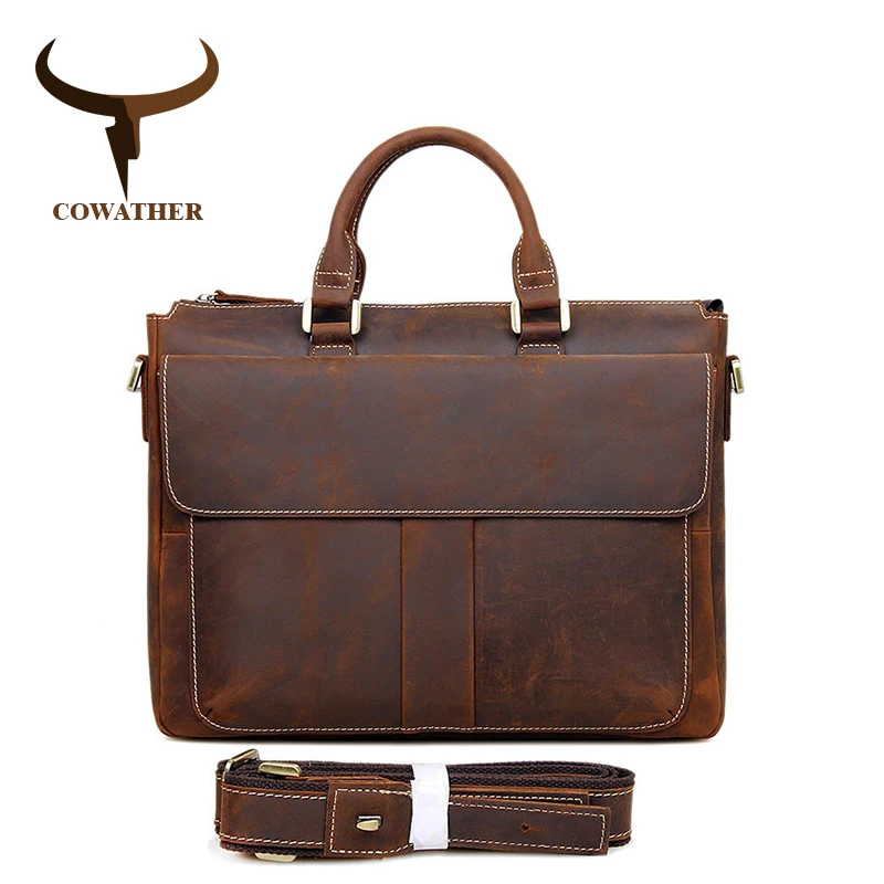 COWATHER Crazy Horse Leather Laptop Briefcases Best Selling Men's Shoulder Bag Vintage Handbag For Man
COWATHER Crazy Horse Leather Laptop Briefcases Best Selling Men's Shoulder Bag Vintage Handbag For Man