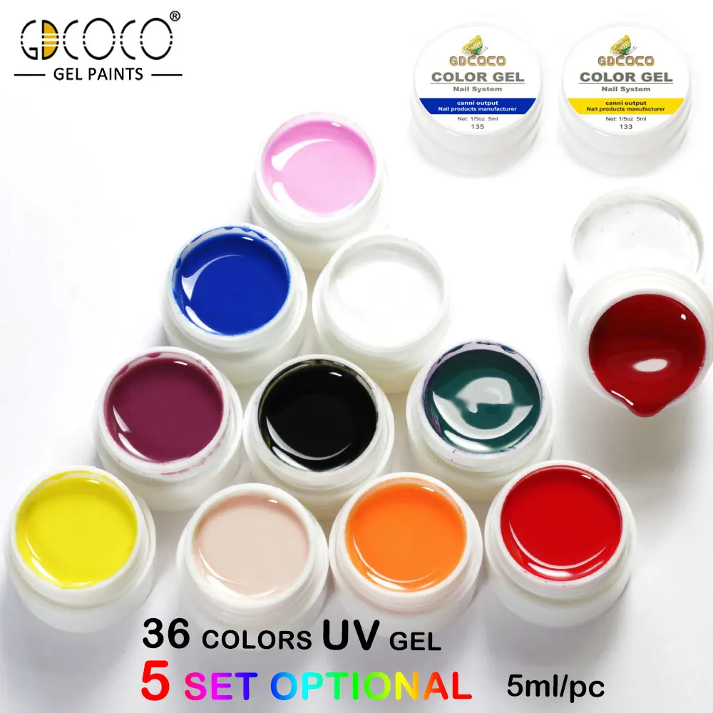 2018 новые gdcoco краски Гель Дизайн ногтей советы 5 мл 36 Цвет УФ светодио дный/LED гель