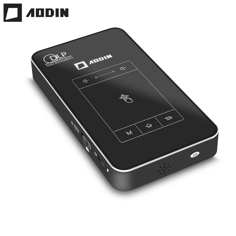 

AODIN M8 HDMI Input 8G/32G Portable Mini Projector Smart Multi-touch DLP Pocket HD Projector LED Android 7.1 OS support WIFI AC3