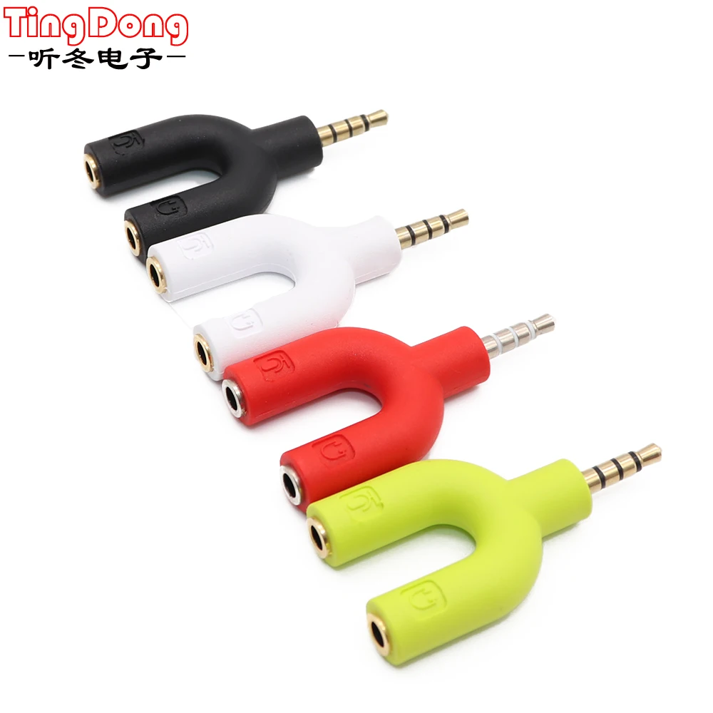 3.5mm Splitter Stereo Plug U-shape Stereo Audio Mic & Headphone Earphone Splitter Adapters for Smartphone MP3 MP4 Player
3.5mm Splitter Stereo Plug U-shape Stereo Audio Mic & Headphone Earphone Splitter Adapters for Smartphone MP3 MP4 Player