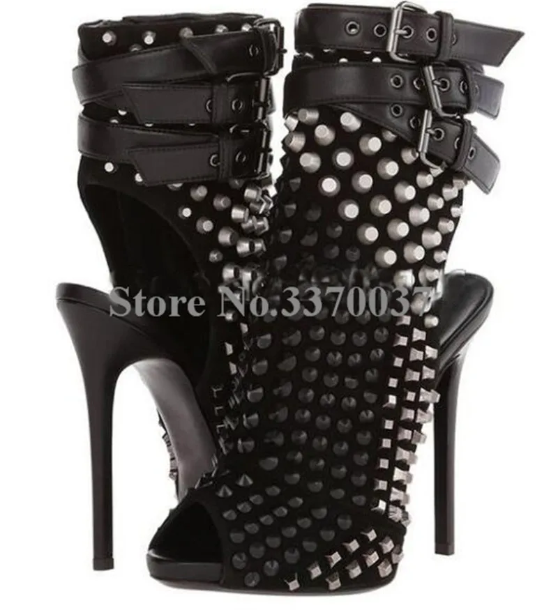 New Fashion Women Open Toe Rivet Ankle High Heel Boots Cut-out Ankle Buckle Design Rivet Short Boots Dress Shoes
New Fashion Women Open Toe Rivet Ankle High Heel Boots Cut-out Ankle Buckle Design Rivet Short Boots Dress Shoes