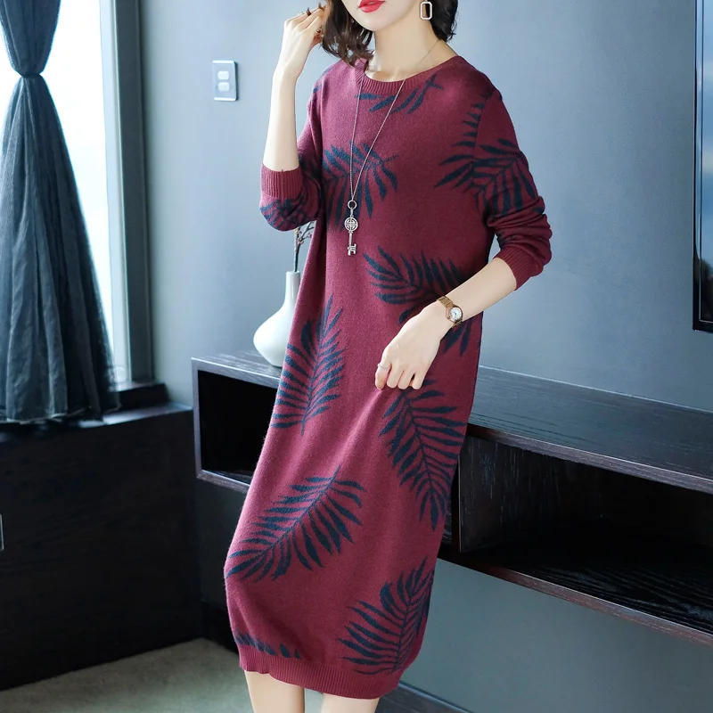 Autumn Winter Dress Loose Knitted Sweater Dress Women Clothes 2018 New Casual Plus Size Elegant Long Sleeved Print Party Dresses
Autumn Winter Dress Loose Knitted Sweater Dress Women Clothes 2018 New Casual Plus Size Elegant Long Sleeved Print Party Dresses