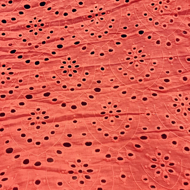 1 yard 135cm 53" wide orange red/ivory cotton embroidered fabric for clothes dress skirt 1144486QL4K50
1 yard 135cm 53" wide orange red/ivory cotton embroidered fabric for clothes dress skirt 1144486QL4K50