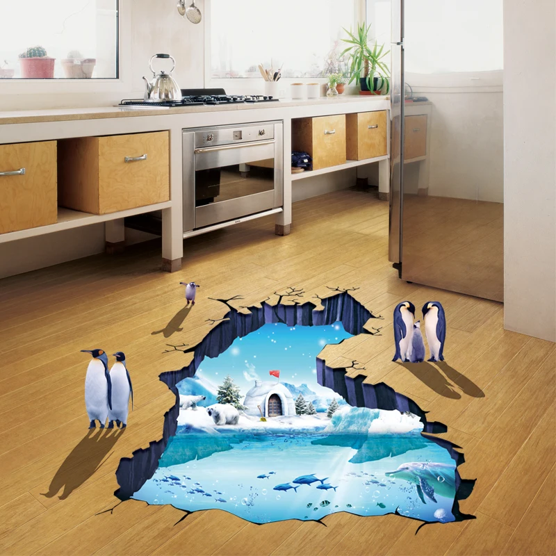 Waterproof 3d Polar glaciers Broken wall Floor stickers for kids rooms decals home decor penguin Wall sticker decorations
Waterproof 3d Polar glaciers Broken wall Floor stickers for kids rooms decals home decor penguin Wall sticker decorations