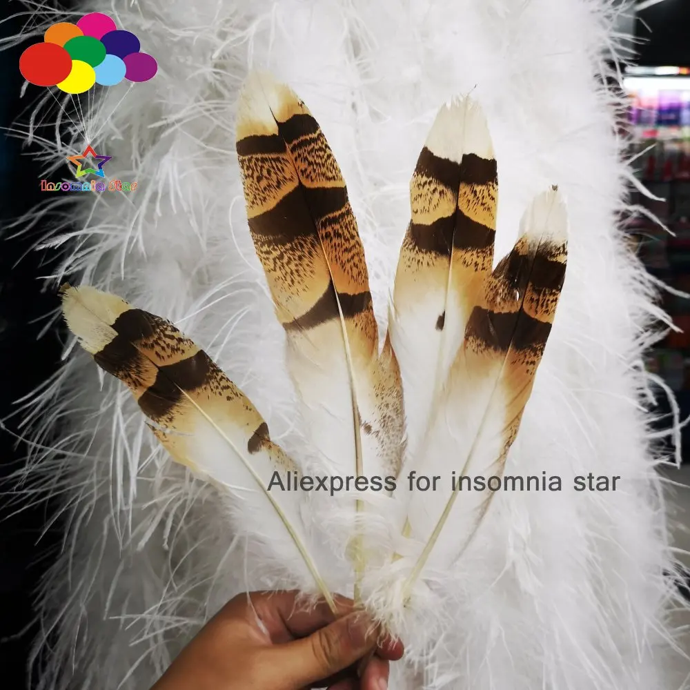 Wholesale 10 pcs scare natural Monkey-eating rare feathers 20-26cm/8-11inch plumas faisan colores view
Wholesale 10 pcs scare natural Monkey-eating rare feathers 20-26cm/8-11inch plumas faisan colores view