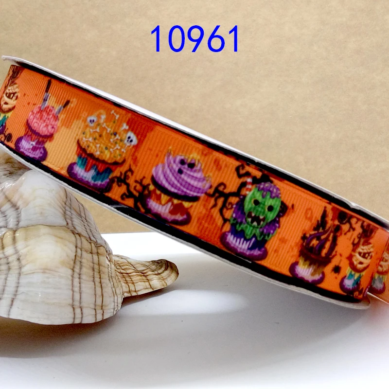 Бесплатная доставка 50 ярдов хэллоуин ленты печатных grosgrain 10961|print tag|printribbon printing