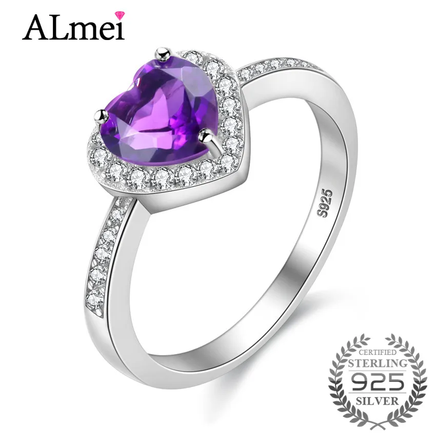 Almei Authentic 100% 925 Sterling Silver Ring Love Heart Amethyst Ring Original Wedding Jewelry for Women with Box 10% CJ006
Almei Authentic 100% 925 Sterling Silver Ring Love Heart Amethyst Ring Original Wedding Jewelry for Women with Box 10% CJ006