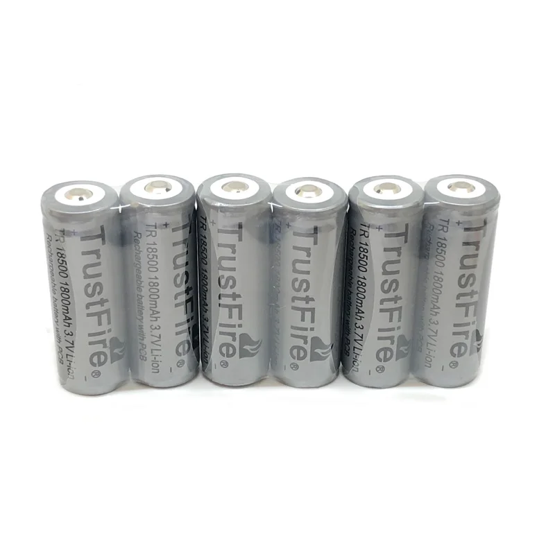 20pcs/lot TrustFire TR 18500 1800mAh 3.7V Rechargeable Lithium Protected Battery Camera Flashlight Torch Batteries with PCB
20pcs/lot TrustFire TR 18500 1800mAh 3.7V Rechargeable Lithium Protected Battery Camera Flashlight Torch Batteries with PCB