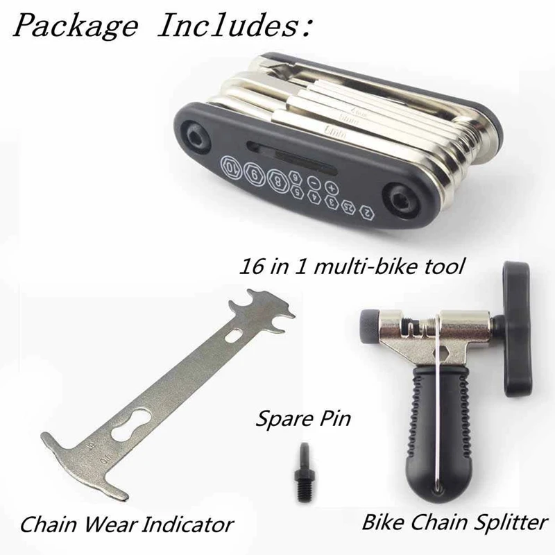 Wind Talk Bicycle Chain Splitter Cutter Breaker 16 in 1 Bike Repair Tool Set Chain Wear Indicator Checker Cycling Repair Tools
Wind Talk Bicycle Chain Splitter Cutter Breaker 16 in 1 Bike Repair Tool Set Chain Wear Indicator Checker Cycling Repair Tools