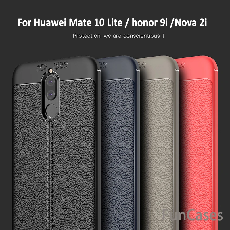 Для huawei Mate 10 lite чехол Роскошный мягкий силиконовый кожаный для Nova 2i 5 9 "ультра