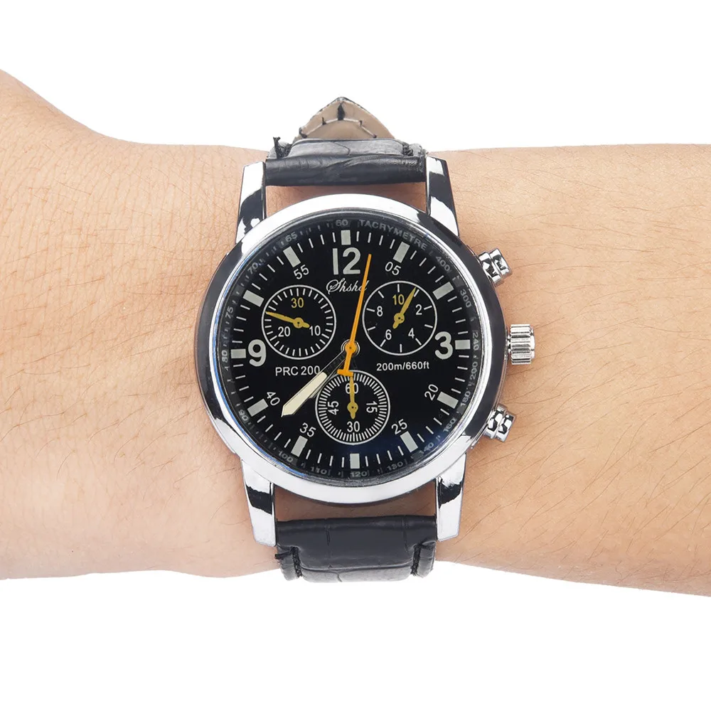 Wholesale Blue-ray glass neutral quartz simulates wrist epidermal Leather Strap watch
Wholesale Blue-ray glass neutral quartz simulates wrist epidermal Leather Strap watch