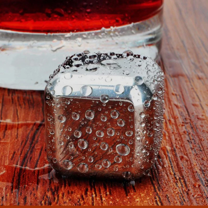 4PCS Newest Whiskey Stainless steel Stones Whisky ice cooler Ice Cubes for wine Whiskey beer Bar household Wedding Gift
4PCS Newest Whiskey Stainless steel Stones Whisky ice cooler Ice Cubes for wine Whiskey beer Bar household Wedding Gift