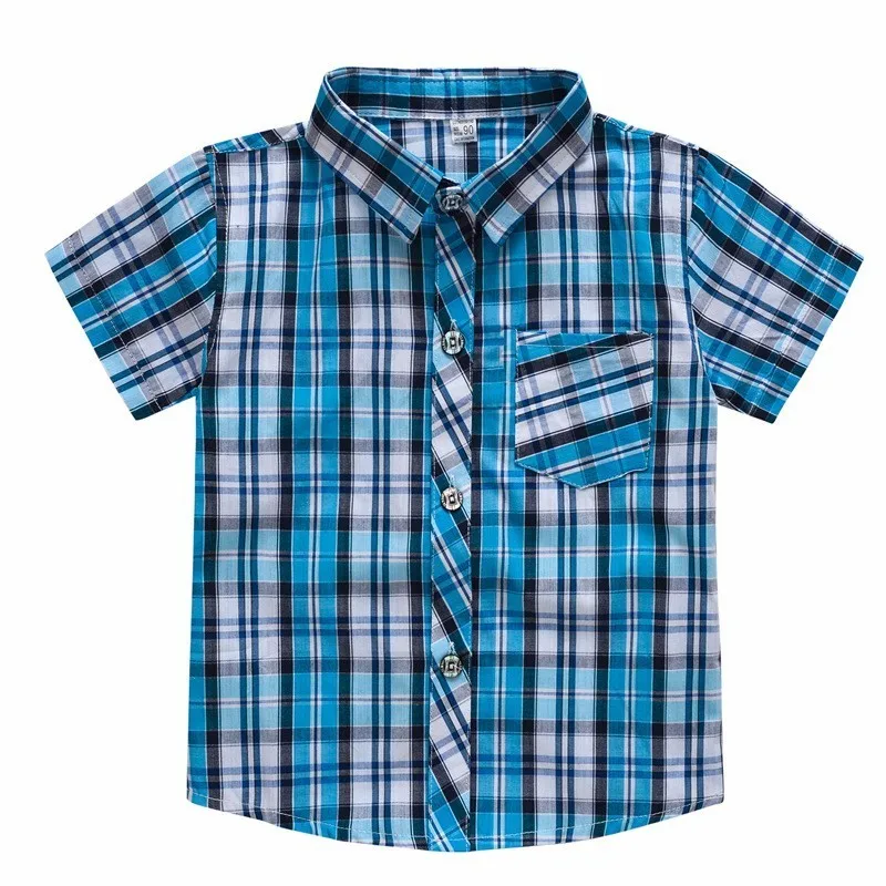 Short-Sleeved Boys Plaid Shirt Good Quality Baby Kids Tops Clothes 5 Color of Summer Children Shirts Clothing
Short-Sleeved Boys Plaid Shirt Good Quality Baby Kids Tops Clothes 5 Color of Summer Children Shirts Clothing
