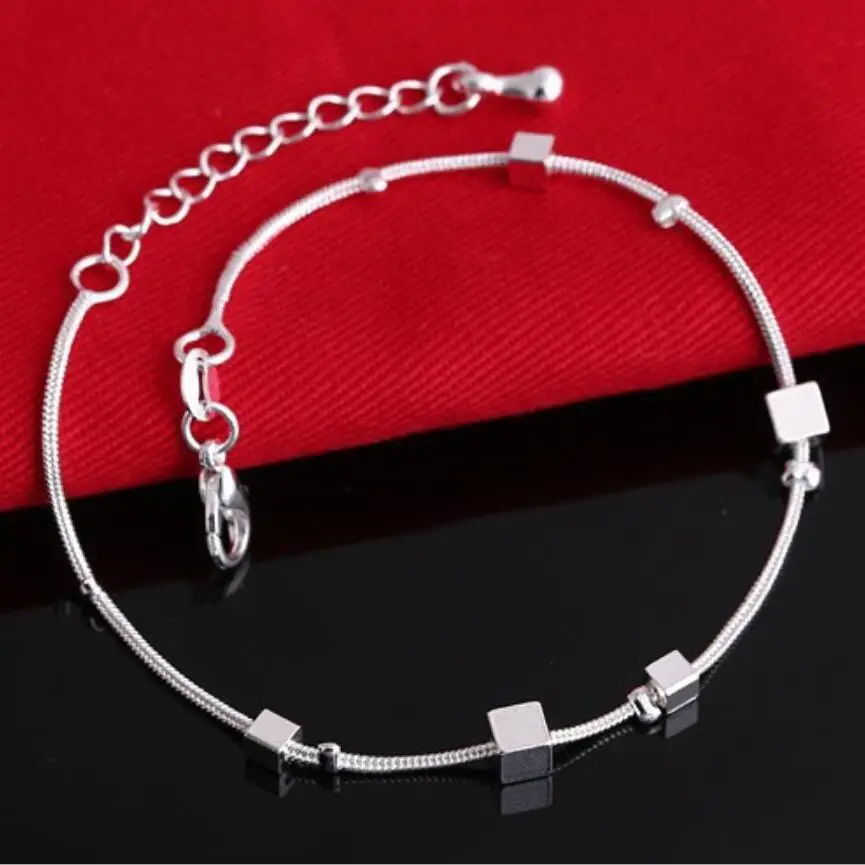 New Hot Frosted Positive Square Bracelets For Women 925 Sterling Silver Jewelry Party Girl's Bracelets Pulseras Bileklik SAB6
New Hot Frosted Positive Square Bracelets For Women 925 Sterling Silver Jewelry Party Girl's Bracelets Pulseras Bileklik SAB6