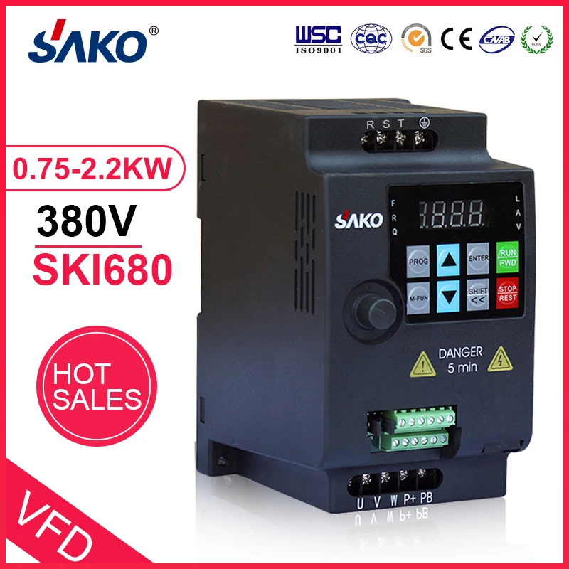 SAKO SKI680 380 в кВт/кВт мини VFD преобразователь переменной частоты для управления