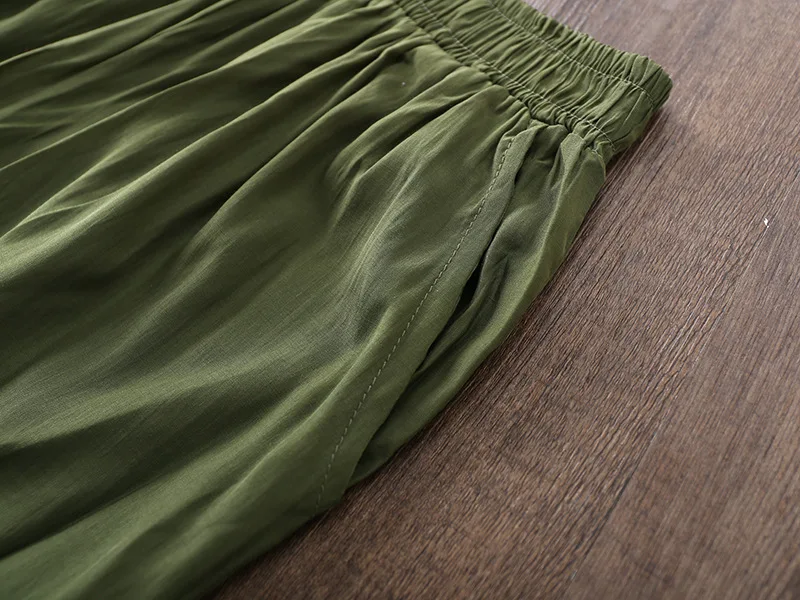 ORIGOODS Elastic waist Cupro Wide leg Pants Women Solid White Black Army green Summer Pants Skirt Women Wide leg Trousers C179
ORIGOODS Elastic waist Cupro Wide leg Pants Women Solid White Black Army green Summer Pants Skirt Women Wide leg Trousers C179