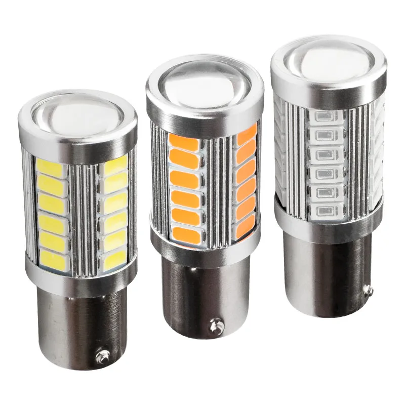 Две лампы высокого качества 1156 BA15S P21W smd красный белый Янтарный Автомобильные