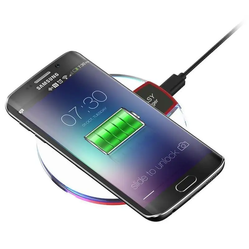 50PCS Universal Qi Wireless Charger Charging Pad Thin Power Bank Transmitter for Samsung Galaxy S6 S7 Note 5 7 Yotaphone 2 | Мобильные