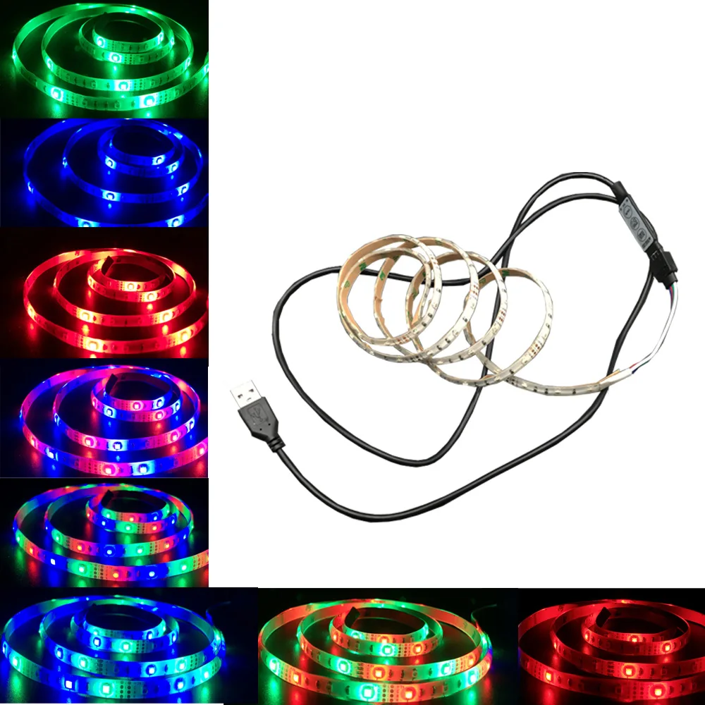YB yiba DC5V USB Светодиодная лента 5050 RGB светильник 0 5 м 1 ТВ фосветильник ing комплект