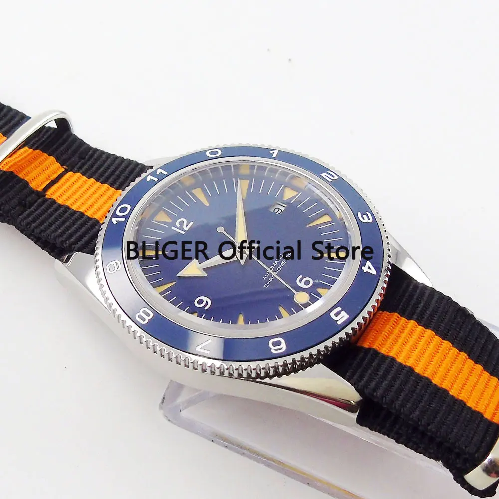 Hot New 41mm Blue Dial Sapphire Glass Date Window Rotating Bezel Nylon Strap Fashional Wristwatch
Hot New 41mm Blue Dial Sapphire Glass Date Window Rotating Bezel Nylon Strap Fashional Wristwatch