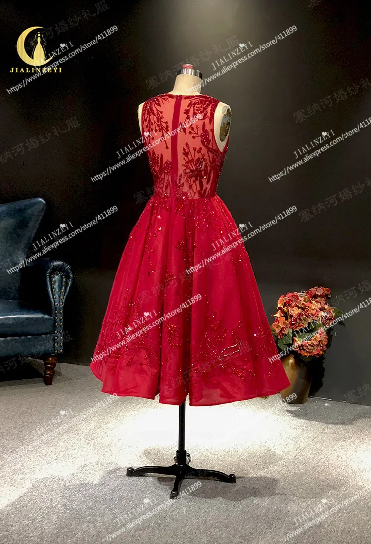 JIALINZEYI Real Picture Newest Wine Red Crystal Beads Ankle Length A-line Prom Dresses Party Dresses 2019
JIALINZEYI Real Picture Newest Wine Red Crystal Beads Ankle Length A-line Prom Dresses Party Dresses 2019