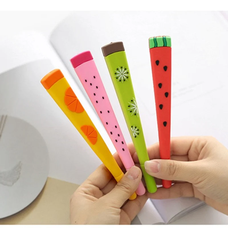 24 Pcs/Lot Fruit Gel Pen 0.5mm Black Color Pens Watermelon Lemon Kiwi Stationery Item Office Accessories School Supplies A6040
24 Pcs/Lot Fruit Gel Pen 0.5mm Black Color Pens Watermelon Lemon Kiwi Stationery Item Office Accessories School Supplies A6040