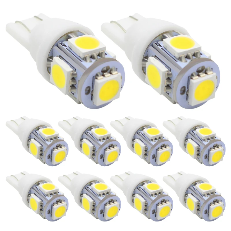 10Pcs Bright T10 W5W 5050 5 SMD 194 168 LED Wedge Interior Side Dashboard License Light Lamp Car Styling White DC 12V Door Light
10Pcs Bright T10 W5W 5050 5 SMD 194 168 LED Wedge Interior Side Dashboard License Light Lamp Car Styling White DC 12V Door Light