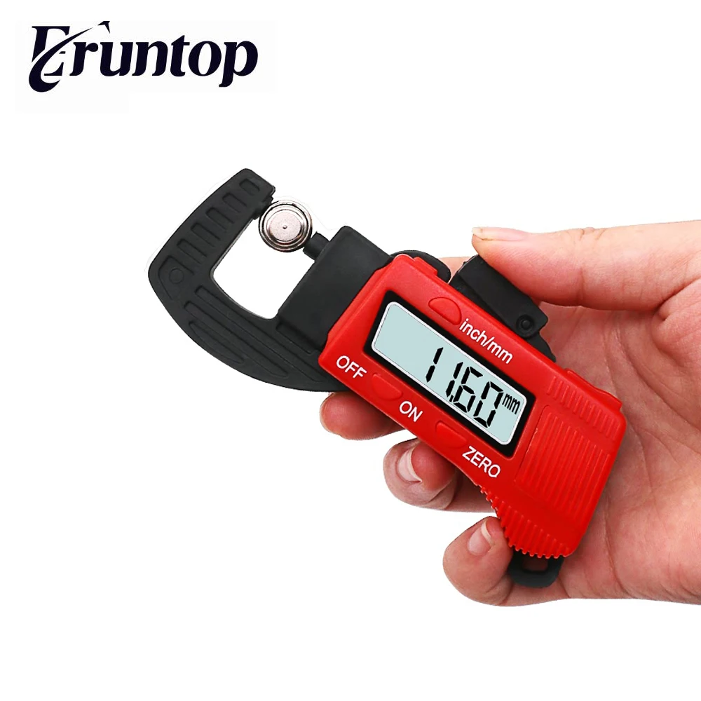 Eruntop новый 0-12 7 мм композитный цифровой толщиномер микрометр из углеродного