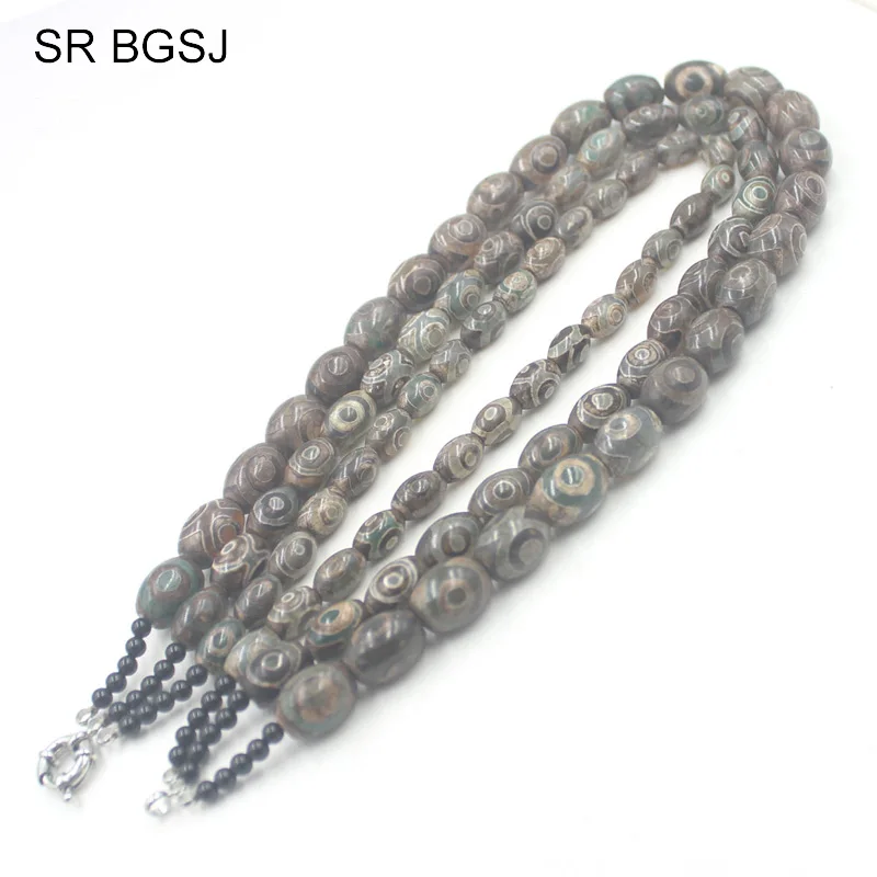 Free Shipping Genuine Gems Handmade Olivary Graduated Amulet Tibetan Dzi Agat Vintage Necklace 19" 3-strand Style
Free Shipping Genuine Gems Handmade Olivary Graduated Amulet Tibetan Dzi Agat Vintage Necklace 19" 3-strand Style