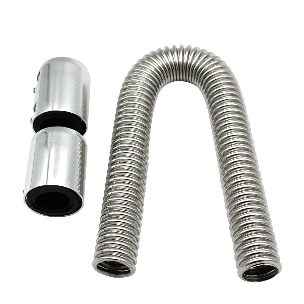 

24" Flexible Upper Lower Radiator Hose Kit & Stainless Steel w/ Chrome Caps V8 Car Styling Parts