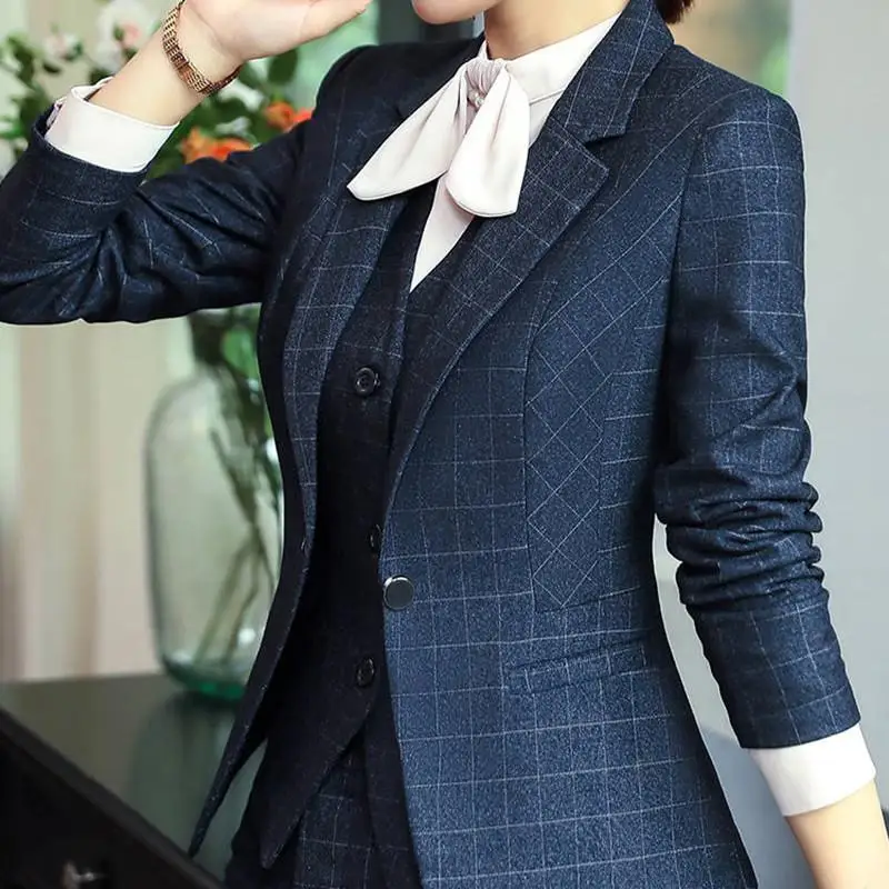 New Fashion Elegant Plaid Blazer Jacket And Slim Pants Suits Women Business Formal Long Sleeve Blazer Office Lady Work Wear W25
New Fashion Elegant Plaid Blazer Jacket And Slim Pants Suits Women Business Formal Long Sleeve Blazer Office Lady Work Wear W25