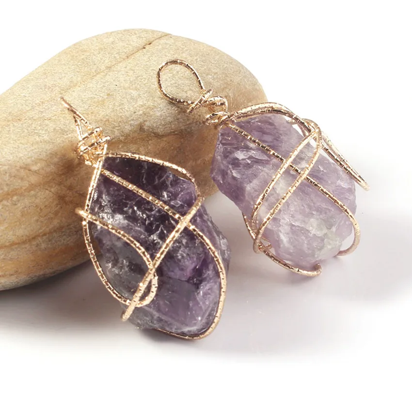 Trendy-beads Rose Gold Color Wire Wrap Irregular Shape Natural Amethysts Pendant Ethnic Style Jewelry
Trendy-beads Rose Gold Color Wire Wrap Irregular Shape Natural Amethysts Pendant Ethnic Style Jewelry