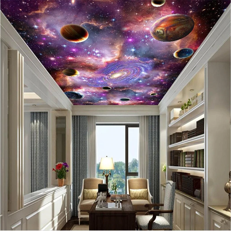 beibehang Custom wallpaper large high-end 3D stereo painting ceiling mural universe stars galaxy floor wall papers home decor
beibehang Custom wallpaper large high-end 3D stereo painting ceiling mural universe stars galaxy floor wall papers home decor