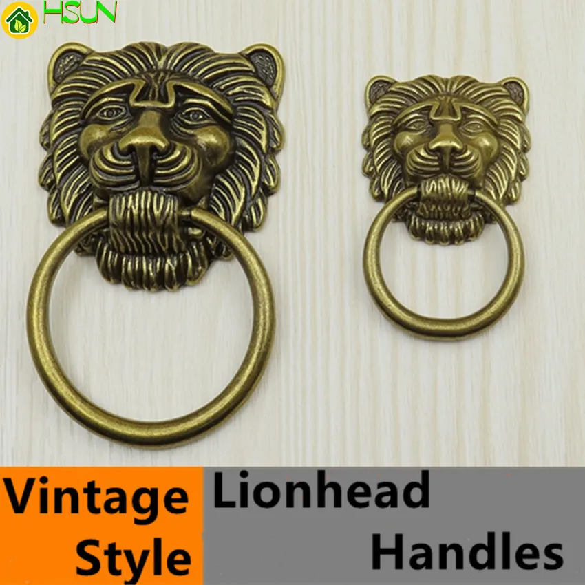 Vintage Style Lionhead Handle Bronze Drawer Cabinet Knob Pull Antique Brass Dresser Door Handle Drop Rings Large Meatball Knobs
Vintage Style Lionhead Handle Bronze Drawer Cabinet Knob Pull Antique Brass Dresser Door Handle Drop Rings Large Meatball Knobs