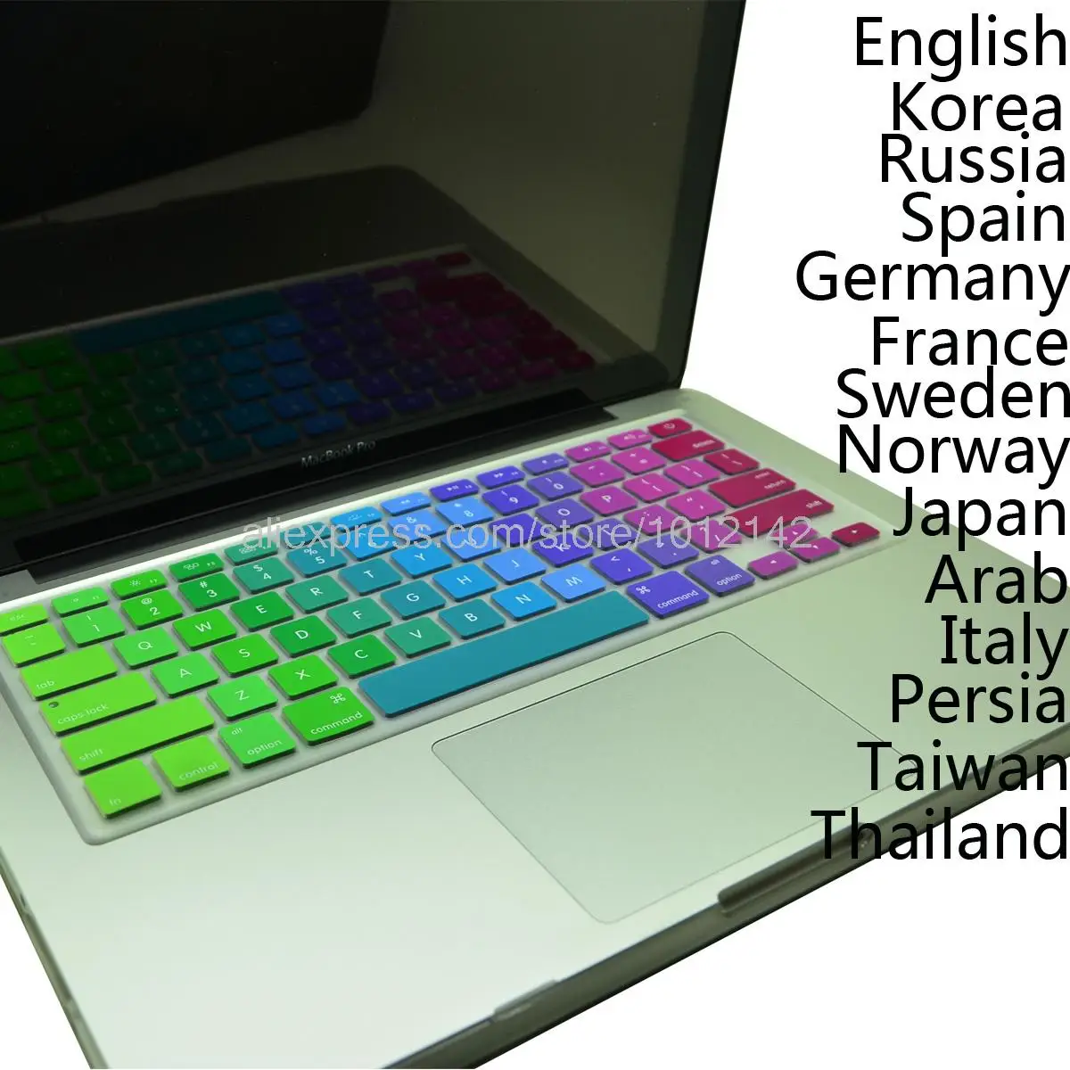 Цветная накладка на клавиатуру для Macbook Air Pro Retina Jpanese Thai Россия Испания Франция