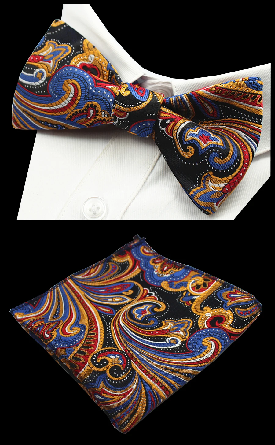 Ricnais новый качественный галстук-бабочка и носовой платок Шелковый жаккардовый