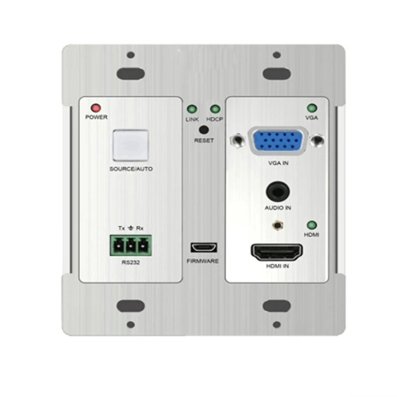2 банды Decora стиль настенный передатчик HDBaseT для HDMI или VGA/аудио и RS232 до 70 м (только