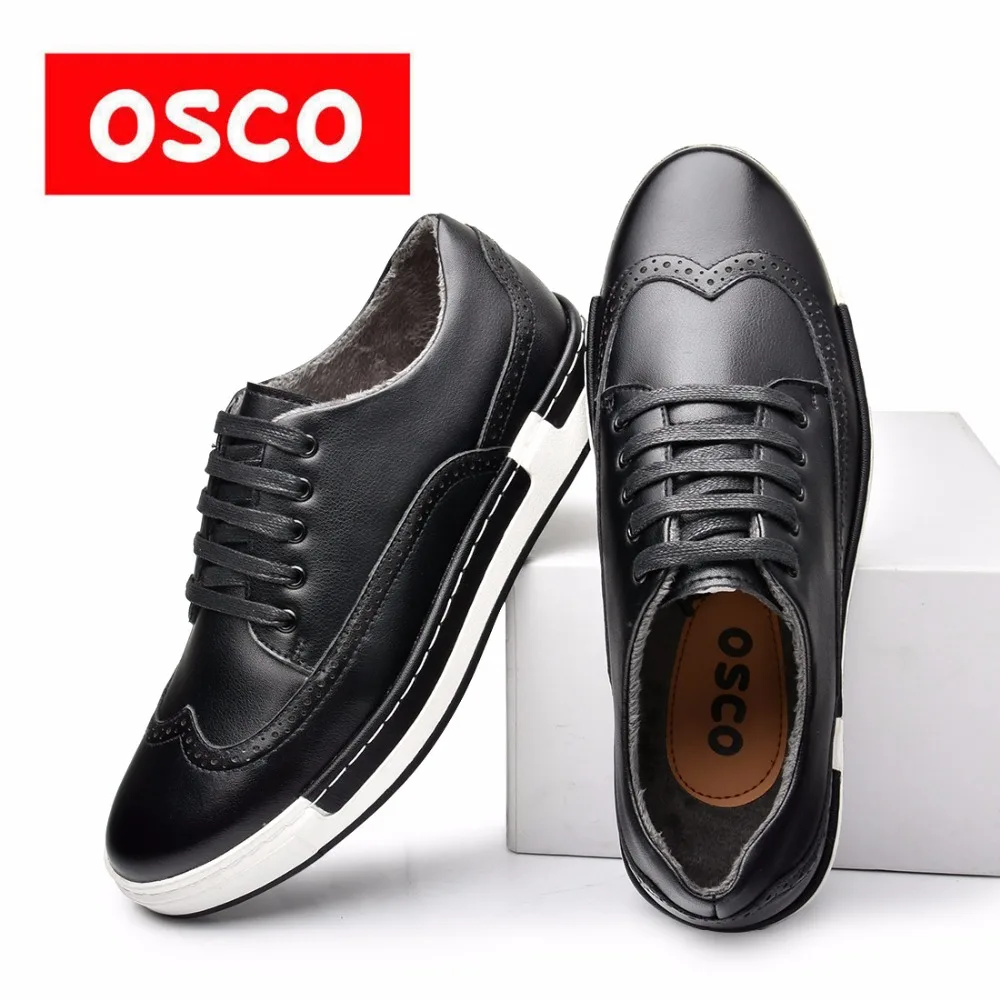 OSCO/Новинка мужская повседневная обувь из натуральной кожи сезон осень-зима