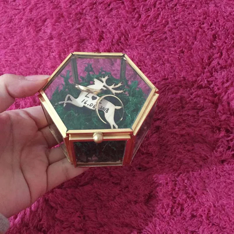 Gold Glass Box Engagement Ring Box Jewelry Gift Wedding Ring Holders Jewelery dish Geometric Love special Ring Bearer Box
Gold Glass Box Engagement Ring Box Jewelry Gift Wedding Ring Holders Jewelery dish Geometric Love special Ring Bearer Box