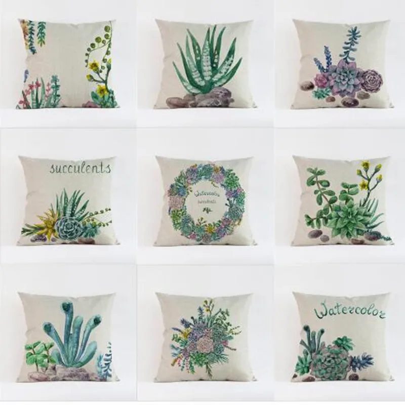 Tropical Plants Flowers Linen Cotton Cushion Cover Summer Fresh Succulents Decorative Throw Pillow Cover Pillow Case seat cover
Tropical Plants Flowers Linen Cotton Cushion Cover Summer Fresh Succulents Decorative Throw Pillow Cover Pillow Case seat cover