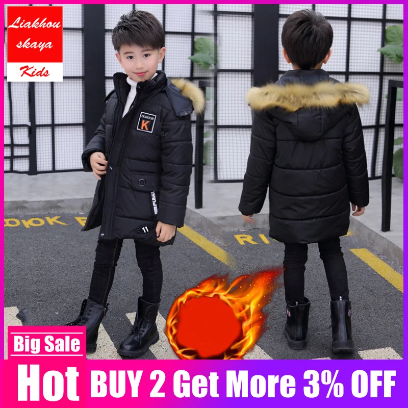 Kids Boys Winter Jacket For Teenage 2019 New Fur Hooded Long Coat Parka Thicker Cotton -30 Russia Overcoat Clothes For Children
Kids Boys Winter Jacket For Teenage 2019 New Fur Hooded Long Coat Parka Thicker Cotton -30 Russia Overcoat Clothes For Children