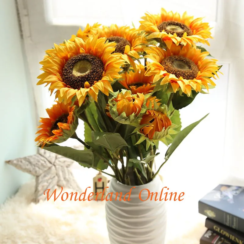3 Head Yellow Silk Sunflower decorative flower 3 branch artificial flower floral home decoration NO VASE
3 Head Yellow Silk Sunflower decorative flower 3 branch artificial flower floral home decoration NO VASE