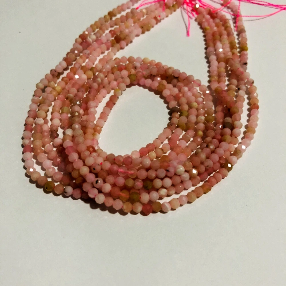 Wholesale Natural Pink Opal Facted Gem Beads,Faceted Tiny Spacer Gem Beads,Size 2mm 3mm 4mm Small Gem Stone 1of 15.5" strand
Wholesale Natural Pink Opal Facted Gem Beads,Faceted Tiny Spacer Gem Beads,Size 2mm 3mm 4mm Small Gem Stone 1of 15.5" strand