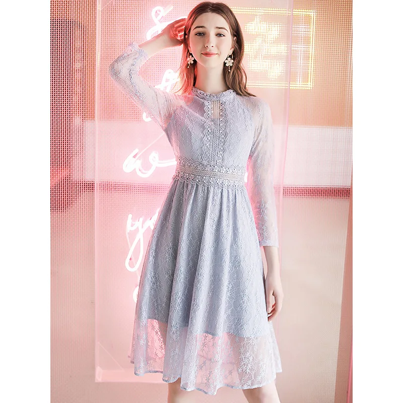 S-XL spring autumn long sleeve hollow out dress elegant girls lace dress slim tight casual leisure dress
S-XL spring autumn long sleeve hollow out dress elegant girls lace dress slim tight casual leisure dress