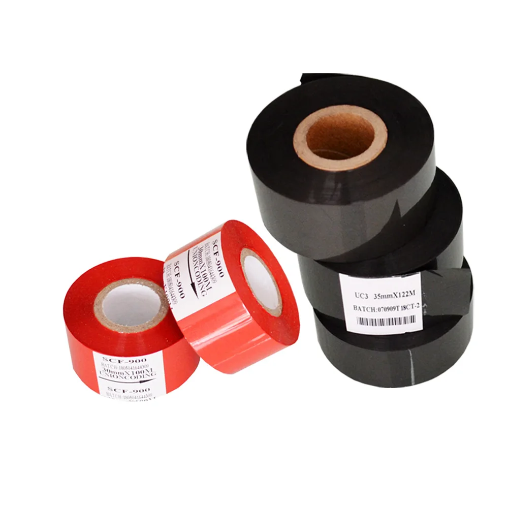 Black Width 35mm length 120M date code coding stamp ribbon foil for packing plastic bags
Black Width 35mm length 120M date code coding stamp ribbon foil for packing plastic bags